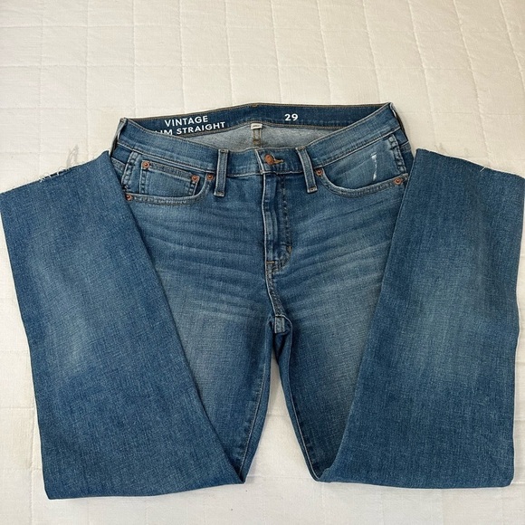 J. Crew 9” Vintage Slim Straight with Perfecting Pockets Raw Hem Size 29 NWOT - Picture 7 of 14